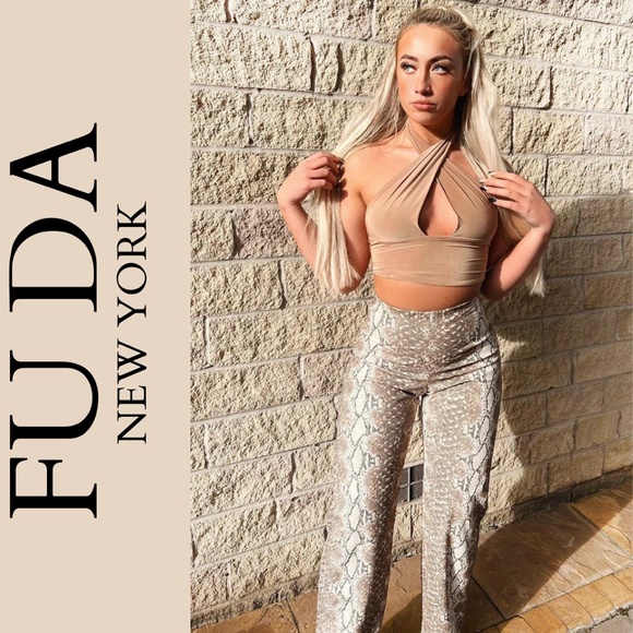 FUDA New York Faux Snakeskin Pants - Picture 1 of 10